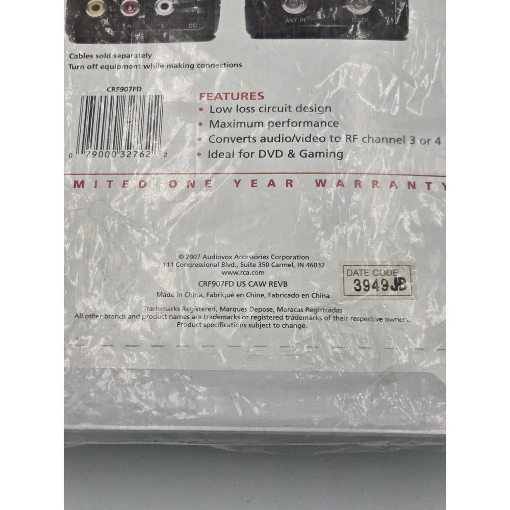 RCA Compact RF Modulator Allows DVD Player Or Gaming Consoles To Connect‎ To TV